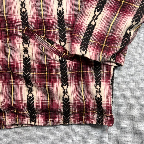 VTG 90s Paragraph Plaid Full Zip Flannel Shirt Jacket Men Large Western Aztec - Picture 3 of 9